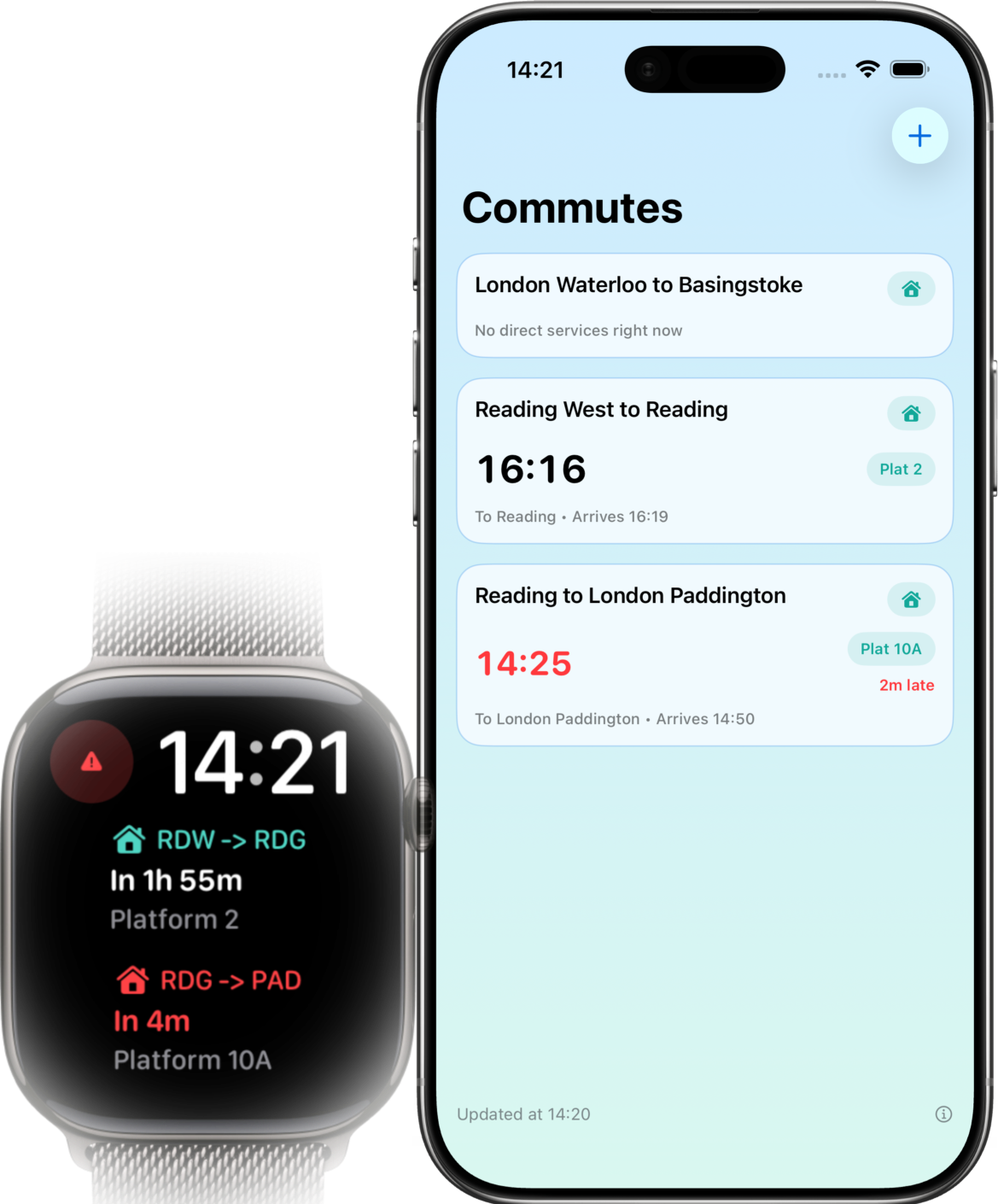 nxTrain hero image showing iPhone and Apple Watch together